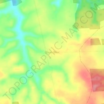 Mapa topográfico Olavo Bilac, altitud, relieve