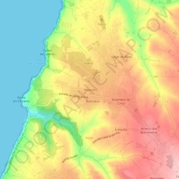 Mapa topográfico Magoito, altitud, relieve