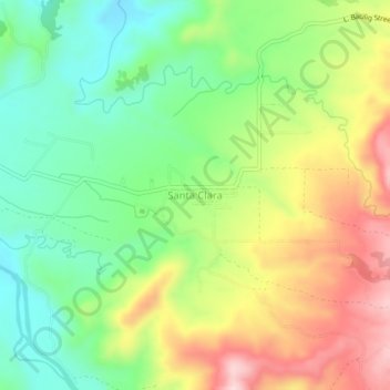 Mapa topográfico Santa Clara, altitud, relieve