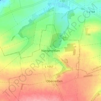 Mapa topográfico Niederreißen, altitud, relieve