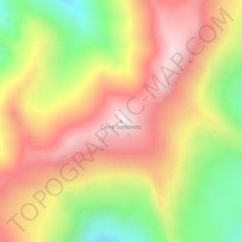 Mapa topográfico Cerro Sombrero, altitud, relieve