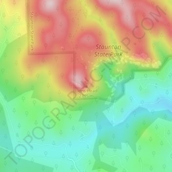 Mapa topográfico Lions Head, altitud, relieve