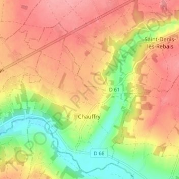 Mapa topográfico L'Hôtel Dieu, altitud, relieve