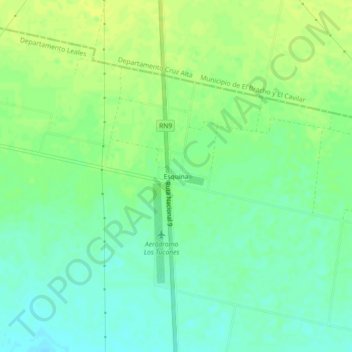 Mapa topográfico Esquina, altitud, relieve
