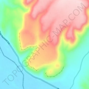 Mapa topográfico Collón Curá, altitud, relieve