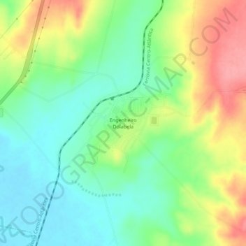 Mapa topográfico Engenheiro Dolabela, altitud, relieve