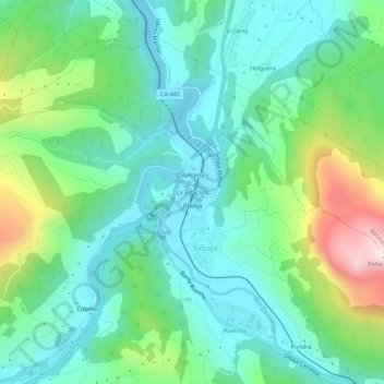 Mapa topográfico La Estación, altitud, relieve