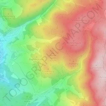 Mapa topográfico Weißer Stein, altitud, relieve