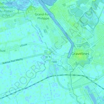 Mapa topográfico Le Cochon Noir, altitud, relieve