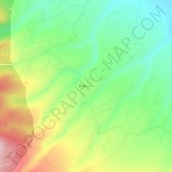 Mapa topográfico El Rincón, altitud, relieve