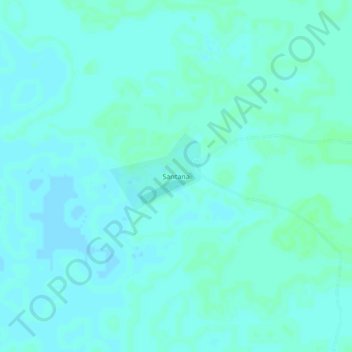 Mapa topográfico Santana, altitud, relieve