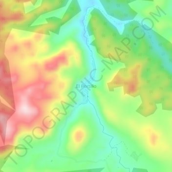 Mapa topográfico El Portillo, altitud, relieve