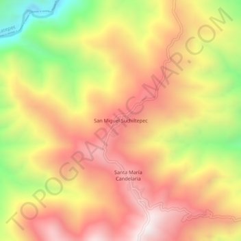 Mapa topográfico San Miguel Suchiltepec, altitud, relieve