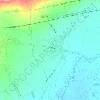 Mapa topográfico Valderrubio, altitud, relieve