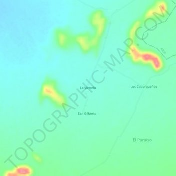 Mapa topográfico La Victoria, altitud, relieve