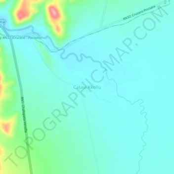 Mapa topográfico Catavi Kkollu, altitud, relieve