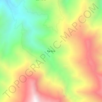 Mapa topográfico Rio Gris, altitud, relieve