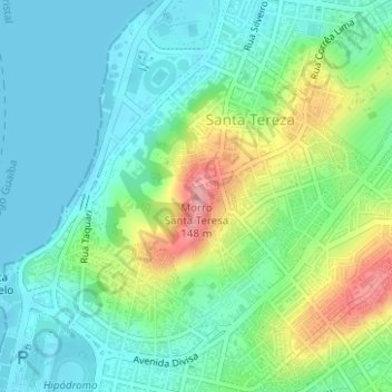 Mapa topográfico Morro Santa Teresa, altitud, relieve
