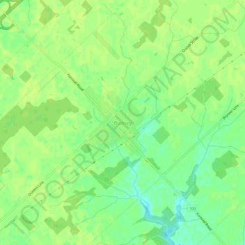 Mapa topográfico Rodney, altitud, relieve