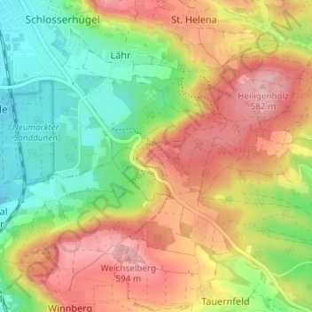 Mapa topográfico Graßahof, altitud, relieve