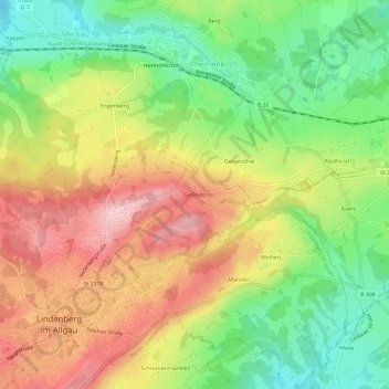 Mapa topográfico Goßholz, altitud, relieve