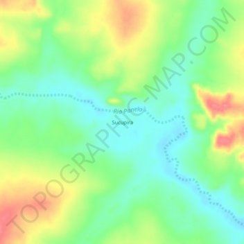 Mapa topográfico Sucupira, altitud, relieve