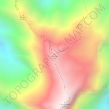 Mapa topográfico Topo de Aroa, altitud, relieve