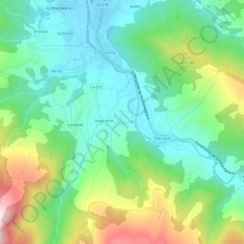 Mapa topográfico Carazón, altitud, relieve
