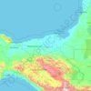 Mapa topográfico Tabasco, altitud, relieve
