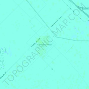 Mapa topográfico General Conesa, altitud, relieve