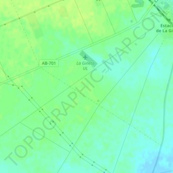 Mapa topográfico Hoya Partida, altitud, relieve
