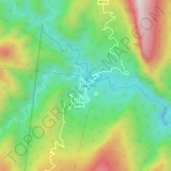 Mapa topográfico Lipeo, altitud, relieve