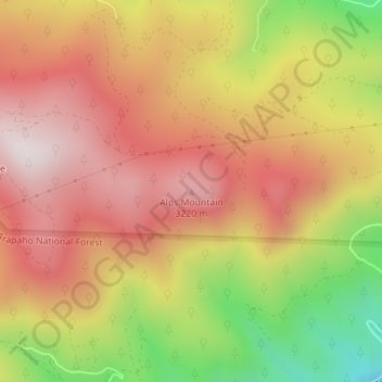Mapa topográfico Alps Mountain, altitud, relieve