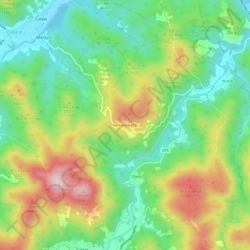 Mapa topográfico Montefreddo, altitud, relieve