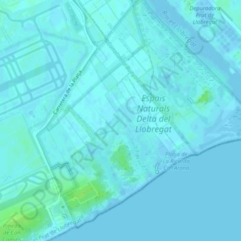 Mapa topográfico la Ricarda, altitud, relieve