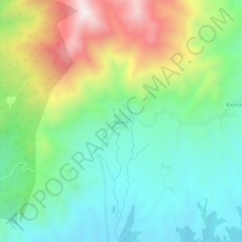 Mapa topográfico Ağaçlı, altitud, relieve