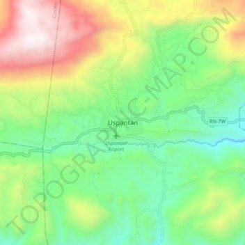 Mapa topográfico Uspantán, altitud, relieve