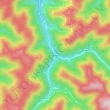 Mapa topográfico Decota, altitud, relieve