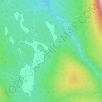 Mapa topográfico Cariboo Heart Range, altitud, relieve