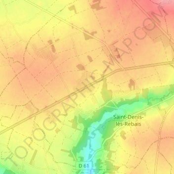 Mapa topográfico Mazagran, altitud, relieve