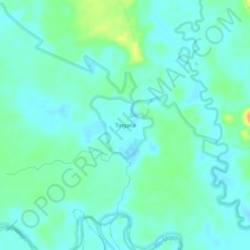 Mapa topográfico Tingana, altitud, relieve
