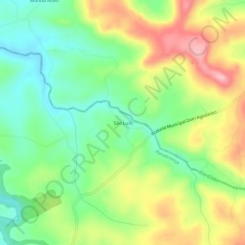 Mapa topográfico São Luís, altitud, relieve