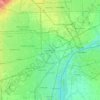 Mapa topográfico Dearborn, altitud, relieve