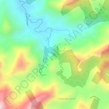 Mapa topográfico Cachoeira dos Pretos, altitud, relieve