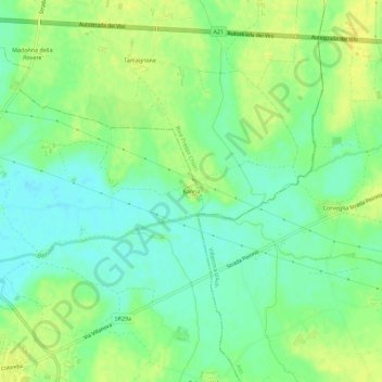 Mapa topográfico Banna, altitud, relieve