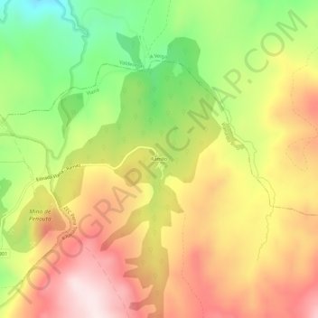 Mapa topográfico Ramilo, altitud, relieve