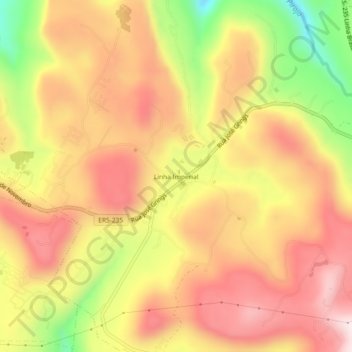 Mapa topográfico Linha Imperial, altitud, relieve