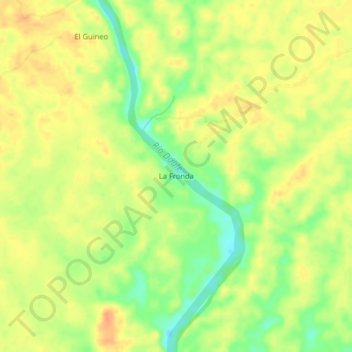 Mapa topográfico La Fronda, altitud, relieve