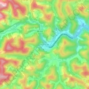 Mapa topográfico Vítor Hugo, altitud, relieve