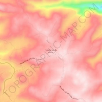 Mapa topográfico São Jorge da Mulada, altitud, relieve